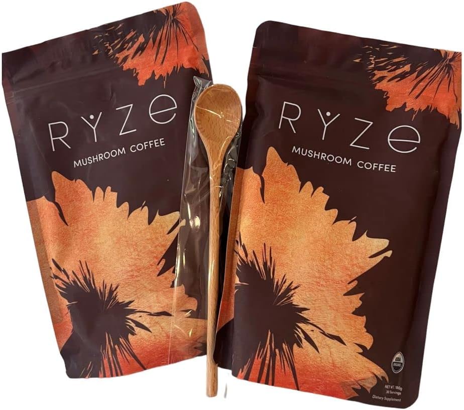 ORGANIC RYZE MUSHROOM COFFEE X2 WITH FREE WOODEN SPOON!